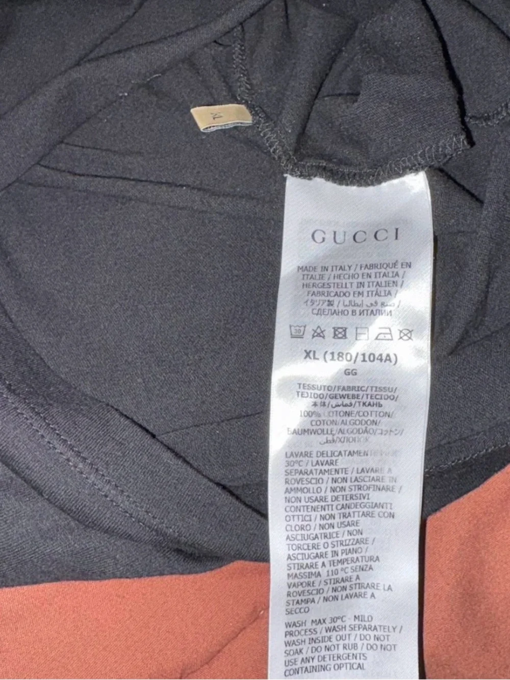 Gucci Black Short-Sleeve Tee with Light Gray Logo